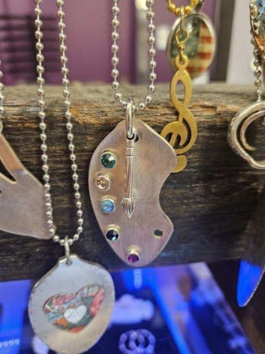 Handmade palette pendant necklaces